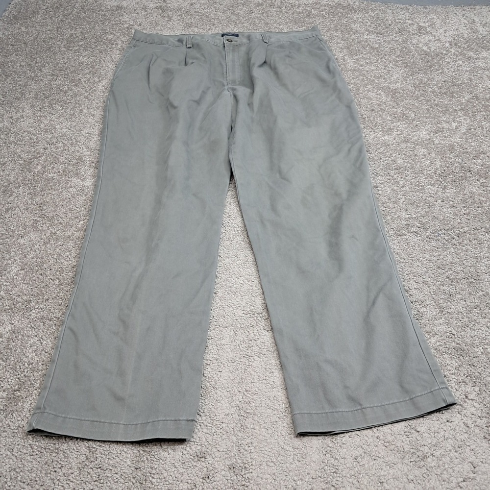 Vintage Dockers Mens Pleated Front Cotton Relaxed Fit Chino Pants Green 42x32